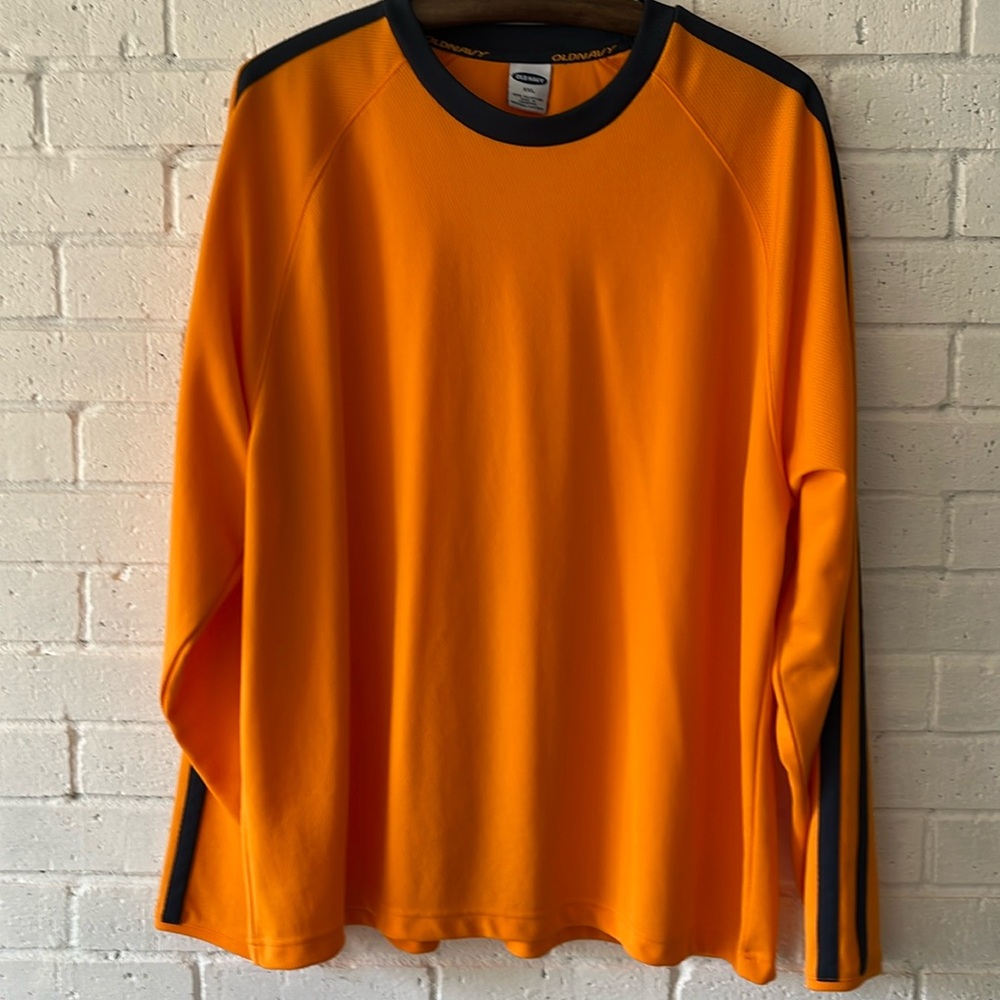 Vintage Old Navy Raglan Long Sleeve Shirt Sz XXL Orange Blue Auburn Colors Sport